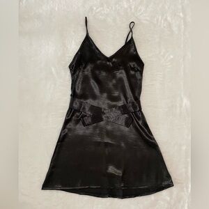 BNWT Sexy Little Black Dress LBD Silky Sash Tie Zipper Back Zaful Straps​